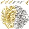 NBEADS 100 set di viti di chiusura in ottone, 2 colori viti a colonna viti a stelo viti terminali per bracciale collana gioielli per la produzione di gioielli, platino e oro