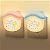 Annmore Luce Notturna LED per Bambini, 2 Pezzi Lampada da Presa per Cameretta, Corridoio, Scale, Ingresso, con Sensore Crepuscolare (Rosa/Blu)