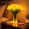Generico Radiant Romantic Tulip Night Light,15 PCS Twinkling Artificial Flower Shaped Ambient Night Lamp,Women LED Lighted Tulips Tree that Never Fade for Bedroom Bedside Bouquet Decor (Yellow(Without Vase))