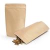 SumDirect 50 Pezzi Sacchetti con Chiusura di Kraft Carta Zip Richiudibili con Foglio di Mylar Rivestito,Buste per Alimenti Imballaggio per Chicco di caffè Foglia, Biscotti, Tee (15 * 24cm)