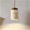 kaixunl 7W Lampadario Pietra Gialla Travertino Naturale Lampadari Giapponese Wabi Sabi Lampadario Decorativo Altezza Regolabile Lampada Moderno per Camera da Letto Sala da Pranzo Soggiorno Ingresso 11*16.5cm
