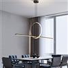 FanXus Illuminazione a sospensione moderna a strisce da 80 W, lampada a sospensione a onda lineare a lampadario a LED dimmerabile, per cucina e soggiorno