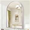 HLFMVWE Specchio a Arco da Parete, Specchio per Bagno, 50 x 40 cm, Specchio con Cornice in Metallo Argentato, Montaggio a Parete Curvo, Specchio Cosmetico, Specchio per Ingresso, Soggiorno, Camera da