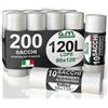G.M. DISTRIBUZIONE GM 200 Sacchi Trasparenti Super Resistenti 90x120 cm in Plastica LDPE, 120 litri, 70 Grammi a Sacco, Sacchetti indifferenziata, Buste spazzatura, Sacchi immondizia condominiali, 20 Rotoli da 10 Buste