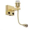 Qazqa brescia combi - LED Applique con braccio da lettura Art déco - 1 luce - L 200 mm - Oro/Ottone - Moderno,Art déco - Soggiorno I Camera da letto I Sala da Pranzo I Cucina