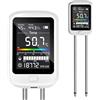 PORFOYO Tester PH Sol 6 in 1, tester di umidità e valore PH digitale con temperatura, luce, fertilità, display LCD per giardino, fattoria, prato e piante
