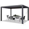 TOOLPORT PRIMEYARD Pergola 3x4 m montanti in alluminio con tetto a doghe in alluminio gazebo da giardino antracite