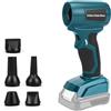 panthem Mini soffiatore a batteria compatibile con Bosch 18 V, 30 m/s, 130000 giri/min, motore senza spazzole, 5 ugelli inclusi, leggero e portatile per terrazza, prato, pulizia auto e campeggio (senza