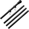Generic Asta per bandiera da esterno, asta telescopica in acciaio, supporto per striscioni da giardino resistente, sistema di palo regolabile da 1,8 m, per giardino, garage, cortile, recinzione, tetto, parete