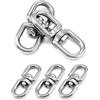 QWORK® 5 Pezzi M6 Ganci Girevoli Girevole a 360° in Acciaio Inossidabile 304, Ideale per Sedie Sospese, Sacchi da Boxe, Griglie Girevoli, 6mm 150 kg