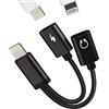 HOYULLI Adattatore doppio Lightning per iPhone (2 in 1) per caricabatterie certificato Apple MFI Cavo AUX Splitter di carica audio convertitore musicale per iPad Air 11 12 13 14 Pro Max Mini 7 8 Plus