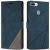 SONWO Cover per Honor P Smart 2018 / Honor 9 Lite/Enjoy 7s, Flip Caso in PU Pelle Case Cover Custodia con Slot per Schede e Supporto Stand per Honor P Smart 2018, Blu