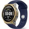 PinnWaa Cinturino in Silicone 20mm Compatibile con Amazfit Active 3 Premium/Active 2 Square/Active 2/Active/T-Rex 3 Pro 44mm/GTS 4/GTS 4 Mini/GTR Mini/Bip 3 Pro/Bip 3 Morbido Confortevole - Blu scuro