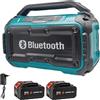 Eznaobo Altoparlante a batteria per batterie al litio Makita 18 V, altoparlante Bluetooth con doppio altoparlante, pannello di controllo intuitivo, per casa e feste (batteria 3000 mAh *2)