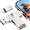 Nanopell 【Nessuna APP】Nanopell Chiavetta USB 128 GB, Memoria Esterna lphone Utilizzato per Espandere Memoria Extra del Telefono. 3 in 1 Chiavetta USB per i0S/Android/PC. Con Adattatore di Tipo C Separato