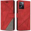SONWO Cover per Oppo A57S 4G / Oppo A57 4G Custodia, Flip Caso in PU Pelle Case Cover Premium Portafoglio Custodia per Oppo A57S 4G / Oppo A57 4G, Supporto Stand, Slot per Schede, Rosso