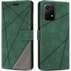 SONWO Cover per Honor 200 Lite 5G, Flip Custodia in PU Pelle, Cover a Libro Portafoglio con Slot per Schede e Supporto Stand per Honor 200 Lite 5G, Verde