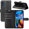 betterfon Custodia compatibile con Motorola Moto E32 / E32s | Custodia a portafoglio in TPU di alta qualità per Moto E32 / E32s con scomparti per carte di credito, chiusura magnetica, colore nero