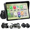 Wonsidary W722TPMS Schermo CarPlay Moto 7 Senza Fili con Android Auto,TPMS