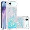 IMEIKONST Custodia Compatibile con iPhone 17 Air, Brillantini Glitter Colore Sabbie Mobili Cover Trasparente Rigida Silicone Bumper Case Custodie per iPhone 17 Air. Star Blue YBW