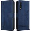 Bravoday Cover per Huawei P20 PRO, Flip Custodia in Pelle PU Portafoglio Custodia per Huawei P20 PRO, con Slot per Schede, Blu