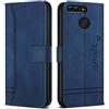 Bravoday Cover per Huawei Honor 9 Lite/Huawei P Smart/Huawei Enjoy 7S, Flip Custodia in Pelle PU Portafoglio Custodia per Huawei Honor 9 Lite/Huawei P Smart, con Slot per Schede, Blu