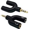 AAOTOKK Adattatore Splitter per Cuffie Y da 3,5 mm Placcato in oro 4 Poli 3,5 mm da Maschio a 3,5 mm Microfono per Cuffie (MIC) Spine Femmina Convertitore Audio Stereo (2 Pezzi)