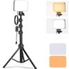 NEEWER BASICS Kit Illuminazione di Luce Pannello Video LED, Luci Studio Portatili Dimmerabili Bicolore con Treppiedi e Filtri, 3200K-5600K CRI95 750lux per Fotografia Video Streaming Live, BP66