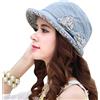 CACUSS Cappello Parasole da Donna Estate Floreale Secchio Cord Spiaggia Berretto Spiaggia Cappello Pieghevole da Viaggio Protezione UV Cappello Sunproof