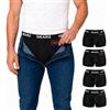 GEARZ - Lotto da 4 Boxer Uomo Antifurto Nero Taglia L - Pack 4 Boxer da Viaggio con Tasche Anti Pickpocket - Intimo Uomo Cotone Nero
