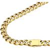 FindChic Collana Uomo Oro a Catena Cubana Miami Collana Uomo Cubana in Acciaio Inossidabile Placcato Oro Larghezza 9mm Lunghezza 56cm Stile Hip Hop Punk Regalo Confezione
