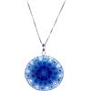 LE GEMME DI VENEZIA Collana Donna Con Pendente Murrina Milefiori Venezia In Vetro Originale Di Murano E Argento 925 Diametro 32N (Colore 18)