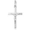 Only faith Ciondolo a forma di croce in argento Sterling 925, crocifisso religioso, design classico con rilievo, gioiello unisex per comunione e battesimo, Pequeño, Acciaio inossidabile, Non è una