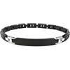 amorili Bracciale Uomo Personalizzabile con Incisione in Acciaio Inox Nero e Classico con Zirconi - Gioiello Maschile Personalizzato con Frasi e Date - Idea Regalo Uomo bcc2761
