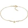 Elli Cavigliera da donna in argento Sterling 925 placcato oro con perline di perle di stelle marine, lunghezza 22 cm, Argento sterling