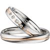 Kolibri Rings Fedi nuziali argento 925 rodiato inserto placcato oro 5 zirconi coppia incisione inclusa astuccio