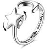 KALVICA Anelli Antistress per Donna in Argento Sterling 925 Girasole Anello Anello di Ansia Pietra di Luna Anelli Aperto per Anti Stress Regolabile Star Moon Spinner Ring Anelli Fidget