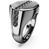 Swarovski DEXTERA: SIGNET GRY/RUS 50-55 32 For Man Black 55, 50-55, Cristalli, placcato rutenio, Nessuna pietra preziosa