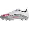 Adidas Unisex - Adulto F50 Messi Club Firm Ground/Multi Ground Football Boots, Cloud White/Lucid Red/Silver Metallic, 43 1/3 EU