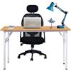 sogesfurniture Tavolo Pieghevole 120x60cm Scrivanie Computer Scrivanie Studio Ufficio Postazioni di Lavoro Tavolo Scrivania PC Moderno in Acciaio Legno, Teak & Bianco AC5TW-120-SF