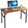 sogesfurniture BHEU-AC5FB-120 - Scrivania pieghevole per computer, ufficio, conferenze, per casa, ufficio, giardino, picnic, 120 x 60 cm, colore marrone e nero