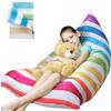 Bssowe Poltrona a Sacco Per Bambini, Borsa Portaoggetti Per Giocattoli Peluche, Pouf Imbottito Per Poltrona a Sacco, Bean Bag Portaoggetti Per Giocattol per Organizzare Giocattoli e Vestiti (Arcobaleno)
