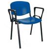 KARISMA - ISO Point B, Sedia in Plastica Casa/Ufficio/Attesa/Scuola/Bar più Braccioli Destro Sinistro, Blu