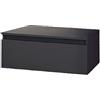 Liberoshopping Mobile bagno sospeso con cassetto soft closing in legno nobilitato- design moderno per lavabo da appoggio NILYA (Grafite Opaco, 100 cm)