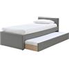 Miliboo Letto estraibile, 90 x 195 cm, grigio Macco