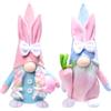 Lwaviwer Coniglietto di gnomo pasquale - 2 conigli svedesi fatti a mano in peluche con uovo di Pasqua e carota, adatti come decorazione pasquale