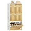HOMCOM Scarpiera 18 paia, armadio con scarpiera stretta, armadio da ingresso con 3 cassetti pieghevoli, ante in bambù con doghe per corridoio e ingresso, 60 x 24 x 118 cm, bianco e legno naturale