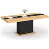 IDMarket - Tavolo da pranzo rettangolare allungabile EDEN 6-10 persone in legno e fascia centrale nera 160-200 cm