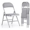 Asdsed Set di 4 Sedie Pieghevoli Imbottite, Portata Fino a 160 kg, Comodo ed Stabili, Risparmia Spazio, per Soggiorno, Giardino, Esterno, Campeggio, Balcone Interni, Ufficio, Feste, Grigio