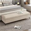 YITAYMLI Panca contenitore da ingresso in velluto antigraffio per gatti, panca ottoman porta scarpe per corridoio con struttura in legno massello, soggiorno e camera da letto(Cream White,150cm/59in)